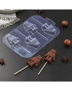 Форма для шоколада и конфет Робот на палочке цвет прозрачный пластик Sima-land