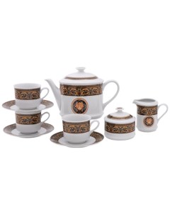 Чайный сервиз на 6 персон 15 предметов Сабина Версаче Шоколадная лента 158992 Leander