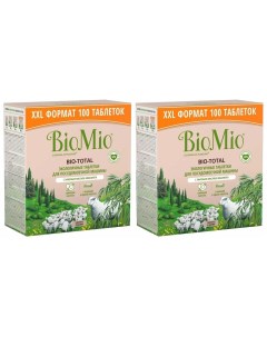 Таблетки для посудомоечной машины Bio Total с маслом эвкалипта 100 шт х 2уп Biomio