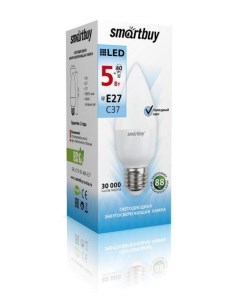 Лампа светодиодная E27 5W 4000K Свеча арт 553549 10 шт Smartbuy