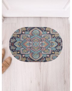 Придверный коврик Цветочный орнамент на резиновой основе 58x38 см Joyarty