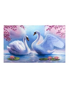 Картина на холсте Лебеди на пруду 60100 см Topposters