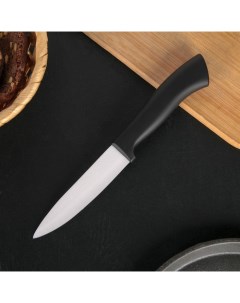 Нож кухонный керамический Тень лезвие 10 5 см черный Доляна