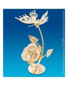 Фигурка декоративная Бабочка на цветке 13 см Crystal temptations