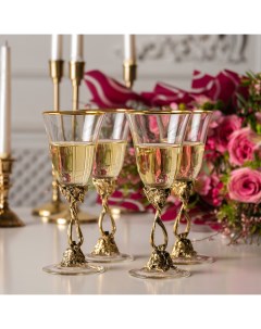 Набор бокалов для вина Романтик в деревянной шкатулке 50403010 Город подарков