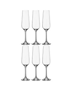 Бокалы для вина шампанского Gavia стеклянные 23 5х20 5х14см 6 шт 669 382 Crystal bohemia