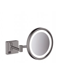 Косметическое зеркало с подсветкой AddStoris 41790340 шлифованный черный хром Hansgrohe