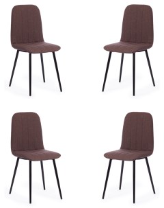 Комплект стульев 4 шт ARC ткань металл 46х52х88см коричневый 01 черный Tetchair