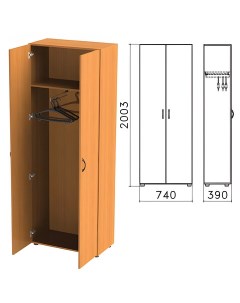 Шкаф для одежды 740х390х2000 мм цвет орех милан ШФ17 5 Фея