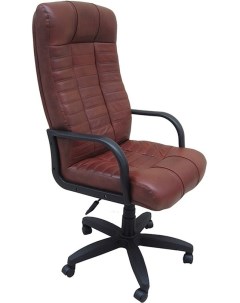 Кресло офисное Атлант PL обивка экокожа цвет коричневый Евростиль