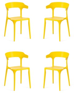 Комплект стульев для кухни TON 4 шт пластик желтый Tetchair