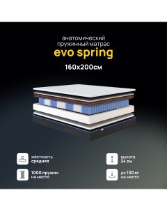 Ортопедический матрас Evo Spring 160х200 см пружинный Darwin