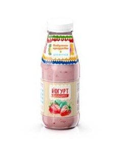 Питьевой йогурт клубника 1 5 бзмж 400 г Бабулины продукты