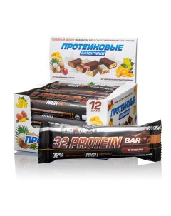 Батончик 32 Protein bar 12штх50г шоколад темная глазурь Ironman