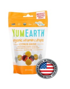 Леденцы органические с витамином С Citrus Grove 93 5 г Yumearth