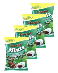 Карамель леденцовая с какао начинкой Cocoa Mints 4шт по 225гр Woogie