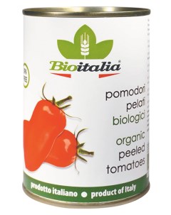 Томаты целые очищенные в томатном соке 400 г Bioitalia
