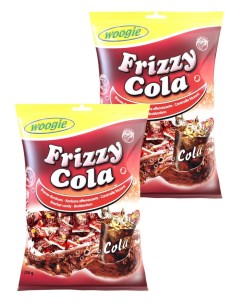 Карамель леденцовая со вкусом колы и шипучей начинкой Frizzy Cola 2шт по 250гр Woogie