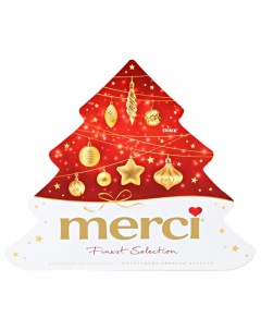 Набор ассорти елочка шоколадных конфет новогодний подарочный 200 г Merci