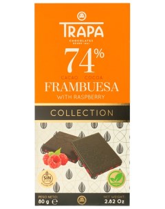 Шоколад Collection горький с малиной 80 г Trapa
