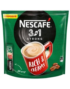 Растворимый кофе 3 в 1 крепкий 3 шт по 20 стиков Nescafe