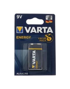 Батарейка алкалиновая Energy 6LR61 1BL 9В крона блистер 1 шт Varta