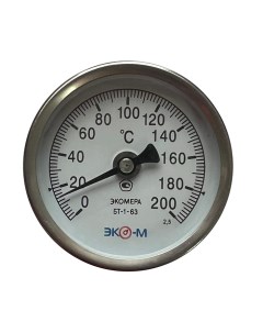 Термометр биметаллический БТ 1 63 0 200С L 40 Экомера