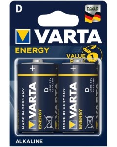 Батарейка ENERGY LR20 D 1 5 В 1 5 V 2 штуки в блистере Varta