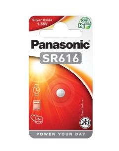 Батарейки SR 616EL 1B дисковые серебряно оксидные SILVER OXIDE в блистере 1шт Panasonic