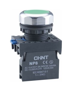 Кнопка управления NP8 10BN 3 без подсветки зел 1НО IP65 R 667232 Chint