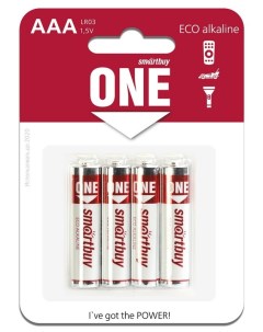 Батарейки One Lr03 286 Bl4 комплект 20шт 5 упак х 4шт Smartbuy