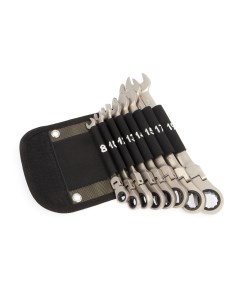 Набор ключей комбинированных трещоточных шарнирных 8 шт в сумке 515485 Дело техники