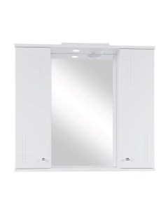 Зеркальный шкаф подвесной Июнь 80 для ванной комнаты белый Sanstar