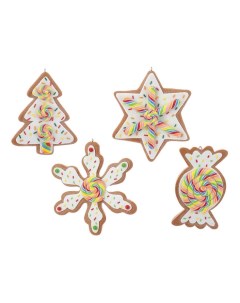 Набор елочных игрушек Печеньки с карамельками D3398 9 9 см разноцветный 4 шт Kurts adler
