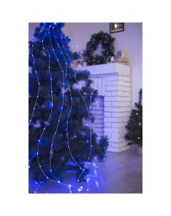 Светодиодная гирлянда Конский хвост новогодняя на ёлку H0150 10 нитей 2 м синяя Baziator