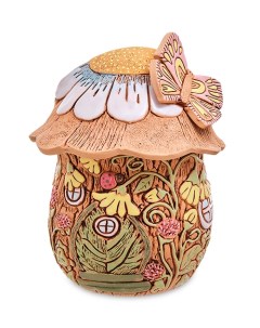 Цветочное кашпо Лесной домик ромашка ZLC 179 04 1 1 л разноцветный1 шт Керамика-золотое