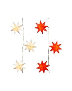 Световая гирлянда новогодняя Красные звездочки 485048 красный 1 9 м белый теплый Kaemingk