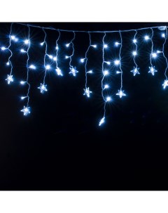 Новогодняя светодиодная уличная гирлянда бахрома 100 102 3 0 6м IP65 белый звезды Eurosvet