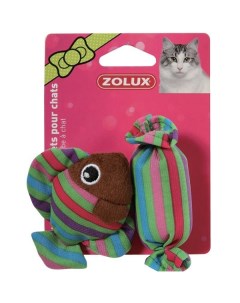 Мягкая игрушка для кошек рыбка и конфета с мятой текстиль в ассортименте 2 шт Zolux