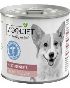Консервы для собак Multi Benefit сердце печень 12шт по 240г Zoodiet