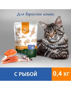 Сухой корм для кошек для взрослых с рыбой 0 4 кг Будь здоров