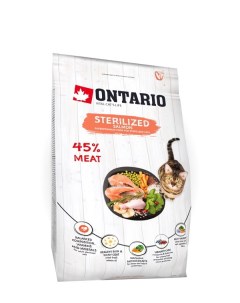 Сухой корм для кошек Sterilised лосось 2кг Ontario