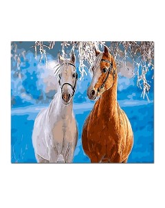 Картина по номерам на холсте 40х50 Парочка лошадей GX31608 Цветной