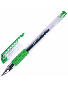 Ручка гелевая с грипом EXTRA GT ЗЕЛЕНАЯ стандартный узел 0 5 мм линия 0 35 Brauberg
