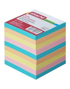 Блок кубик для записей 90x90x90мм цветной 4 цвета 18шт Attache