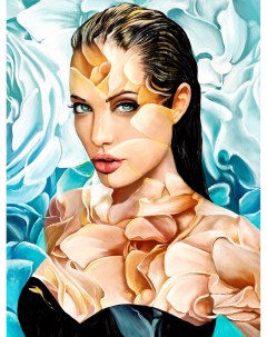 Алмазная мозаика Анджелина Джоли LMC014 на подрамнике 50х65 премиум Цветной