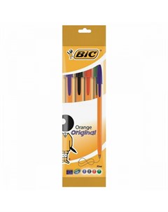 Ручка шариковая Orange 0 3мм 4 цвета чернил пакет 4шт 10 уп Bic