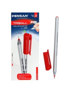 Ручка шариковая масляная Triball чернила красные линия письма 0 5 мм трехгранная 12 шт Nobrand