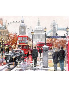 Картина по номерам Премиум Прогулка по Лондону холст на подрамнике 40х50 см Цветной