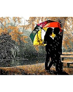 Картина по номерам GX8840 Под разноцветным зонтом Цветной